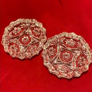 Vintage cut glass ashtray/candle holder